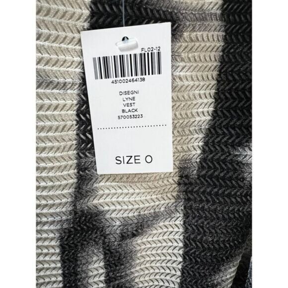 Easywear By Chicos Black & White Sleeveless Open-Front Vest O - Picture 5 of 5